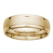 6mm Wire Brush 14k Yellow Gold Benchmark Comfort Fit Band