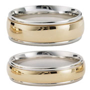 Matching 14K Two Tone Wedding Ring Set