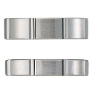 Brush Finish Bar Carved 14K White Gold Matching Ring Set