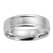 6mm 14k White Gold Satin Benchmark Comfort Fit Designer Band