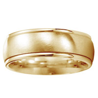 8mm 14K Yellow Gold Brush Finish Wedding Band