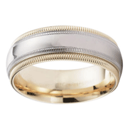 Double Milgrain 14k Two Tone Wedding Ring
