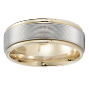 14k Two Tone Gold 8mm Designer Band