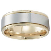 14k Two Tone Gold 8mm Wedding Band