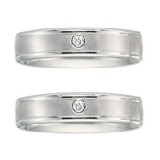 Round Diamond Solitaire 4mm 14K White Gold Band