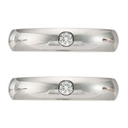 4mm Domed 14K White Gold Diamond Bezel Band