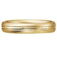 14k Yellow Gold Sandblast Finish Ridge Ring