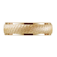 14k 6mm Yellow Gold Textured Wedding Ring