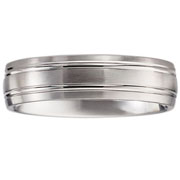 14k Double Channel White Gold Band