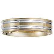 Two Tone 14k Double Channel Wedding Band