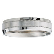 14k Satin Milgrain Bevel Edge Wedding Band