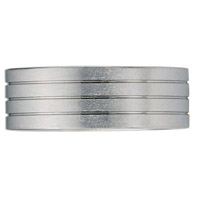 4 Row 14k White Gold Textured Wedding Band