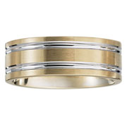 14k Two Tone Double Channel Wedding Ring