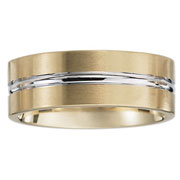 14k Two Tone Channel Wedding Ring