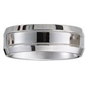 14k White Gold Milgrain Designer Band