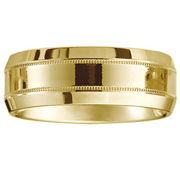 14k Yellow Gold Milgrain Designer Band