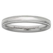 Platinum 3mm Milgrain Benchmark Wedding Ring