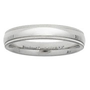 Platinum 4mm Milgrain Wedding Ring