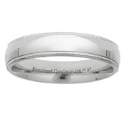 Platinum 5mm Milgrain Wedding Ring