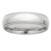 Platinum 6mm Milgrain Wedding Ring