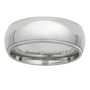Platinum 8mm Milgrain Wedding Ring