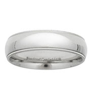 Palladium 6mm Milgrain Wedding Band