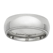 8mm Palladium Milgrain Wedding Ring