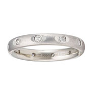3mm 14K White Gold Round Bezel Set Diamond Eternity Band
