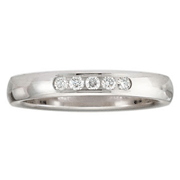14K White Gold Channel Set Round Diamond Wedding Band