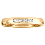 14K Yellow Gold Channel Set Round Diamond Wedding Band