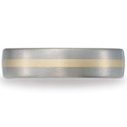 6mm 18K Yellow Gold Inlay Titanium Wedding Ring by Benchmark