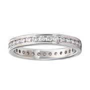 3mm 14K White Gold Channel Diamond Eternity Band