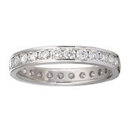 3mm 1.10ctw 14K White Gold Channel Diamond Eternity Band