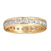 Round Channel Diamond 4mm 14K Yellow Gold Eternity Band