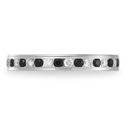 Black and White Diamond 0.72ctw 14K White Gold Eternity Band