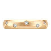 4mm 14K Yellow Gold Stagger Bezel Diamond Eternity Band
