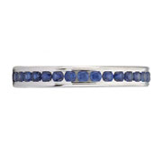 3mm 14K White Gold Blue Sapphire Eternity Band