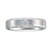 Beveled Edge 4mm 14K White Gold Diamond Bezel Band