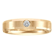 Beveled Edge 4mm 14K Yellow Gold Diamond Bezel Band