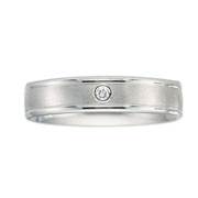 Round Diamond Solitaire 4mm 14K White Gold Band