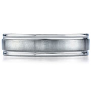 Polished Edge Brushed Benchmark Titanium Wedding Ring