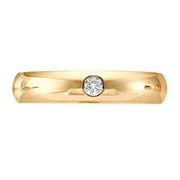 4mm Domed 14K Yellow Gold Diamond Bezel Band