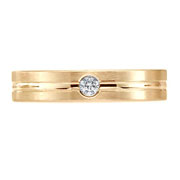 Flat Recessed 4mm 14K Yellow Gold Round Diamond Ring