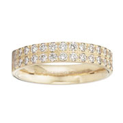 4mm Two Row Pave Set Diamond Band