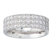 6mm Three Row Pave Set Diamond Band