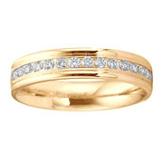 0.42ctw Round Diamond 14K Yellow Gold Channel Set Wedding Band