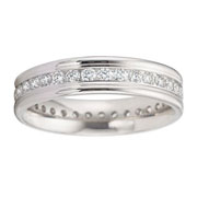0.72ctw 14K White Gold 4mm Channel Set Diamond Eternity Band