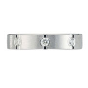 Bar Cut 14K White Gold 4mm Half Bezel Diamond Eternity Band