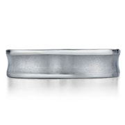Concave 6mm Brushed and Polished Benchmark Titanium Wedding Ring