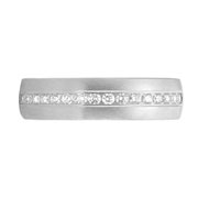 Satin 14K White Gold 6mm Diamond Channel Ser Wedding Band
